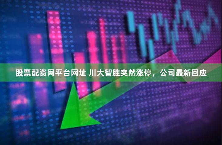 股票配资网平台网址 川大智胜突然涨停，公司最新回应