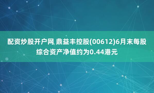 配资炒股开户网 鼎益丰控股(00612)6月末每股综合资产净值约为0.44港元